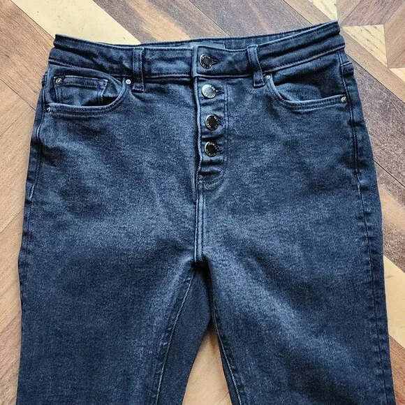 Denim&Co Faded Black Skinny Jeans Size 8